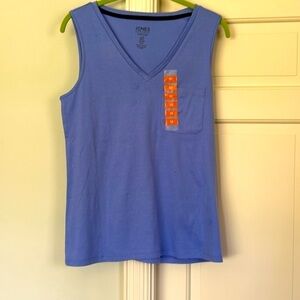 Travel Front Pocket Top Sleeveless Periwinkle Women’s Size Medium NEW !